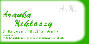 aranka miklossy business card